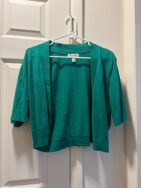 Dress Barn Shrug Short Sleeve Green Knit Sweater Size 1X Wedding Graduation